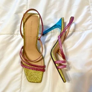 Zara Strappy Glitter Heels